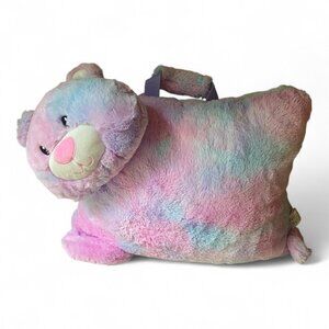 Wild for Style Rainbow Bear Character Cuddle Combos stuffed plush pillow set